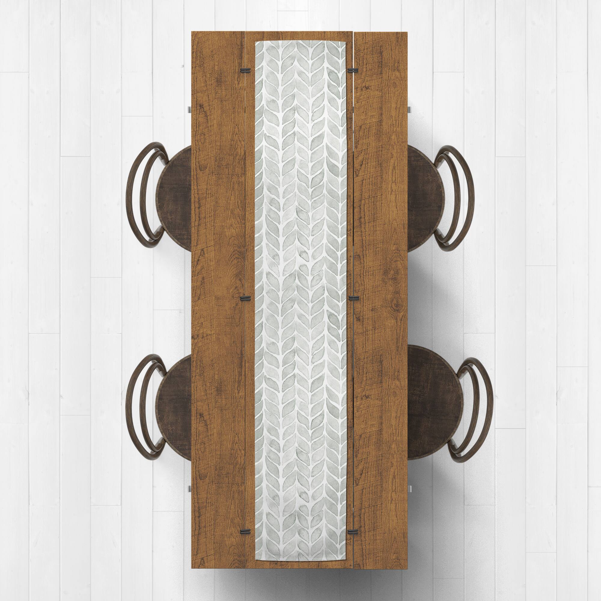Soft Green Stripes Outdoor Table Runner